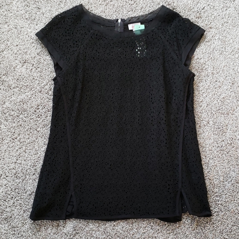 Lace Cap Sleeve Blouse
